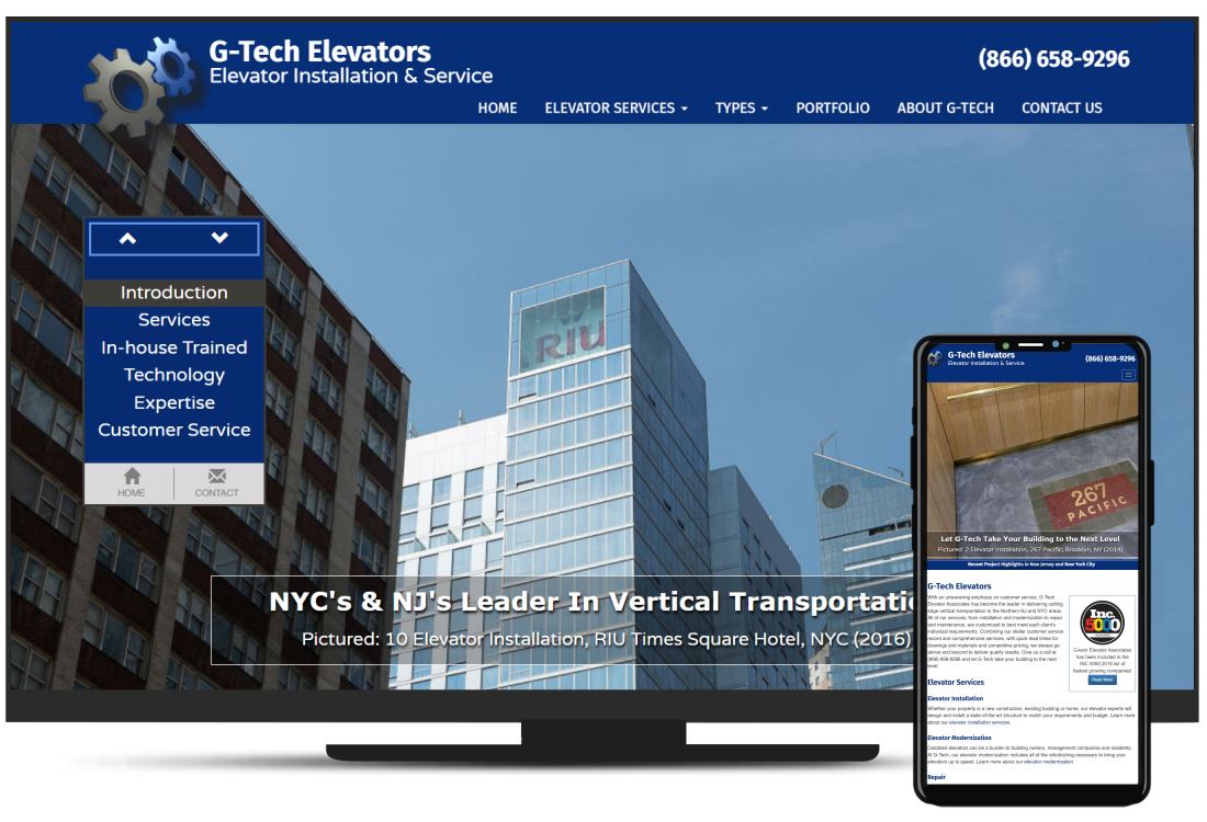 Elevator Company's Website Design